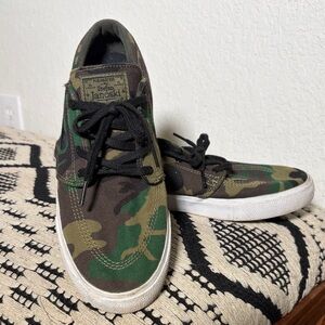Nike Stefan Janoski Green and Brown Camouflage Sneakers